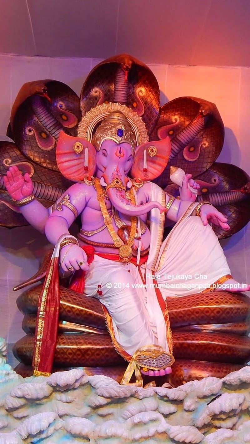 Ganpati Bappa Morya, Teju kaya Ganesha, teju kaya, ganesha, lalbaugh, HD phone wallpaper