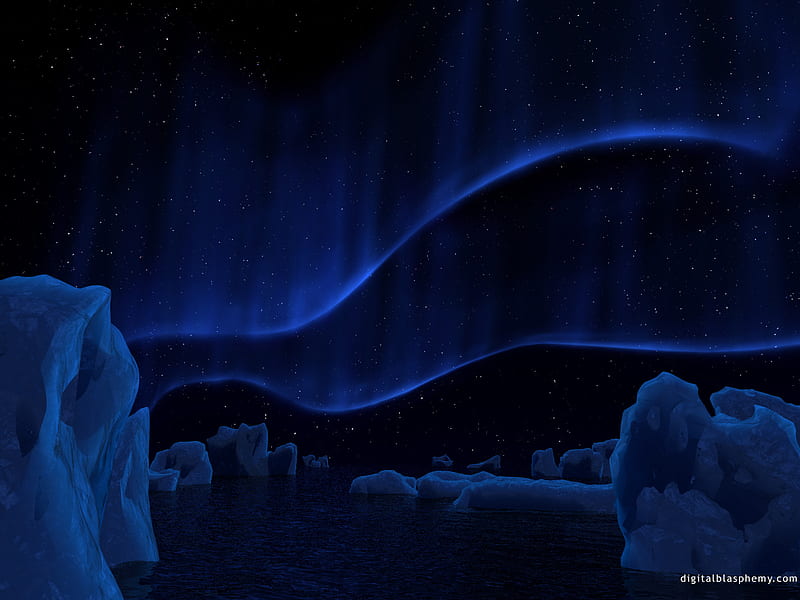 Arctic Night, ice, dreamy, arctic, blue, HD wallpaper