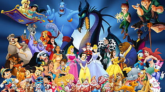 Cartoon Characters With Blue Background Disney, HD wallpaper | Peakpx