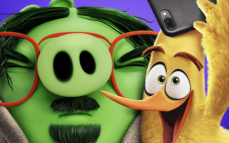 Leonard and Chuck, The Angry Birds Movie 2, 2019 movie, 3D-animation, Angry Birds 2, Leonard, Chuck, HD wallpaper