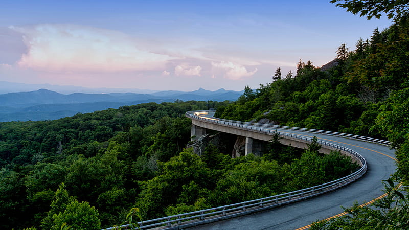 Road Between Appalachian Forest Mountains Nature, HD wallpaper