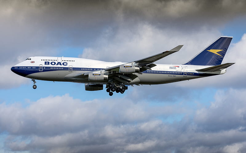 Boeing 747-400, passenger airplane, Boeing 747, airplane in the sky, airplane take-off, air travel, British Airways, HD wallpaper