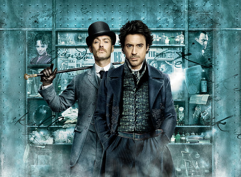 Sherlock Holmes, Dr. Watson, Jude Law, Robert Downey Jr., HD wallpaper