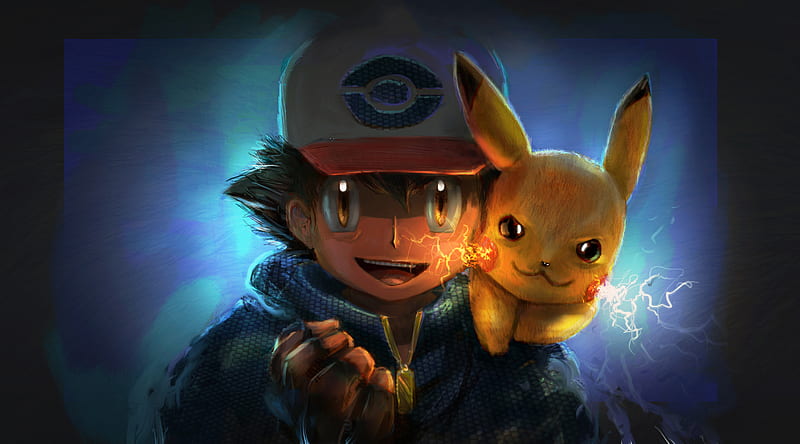 Ash And Pikachu Artwork, pokemon, pikachu, artwork, , artist, HD wallpaper