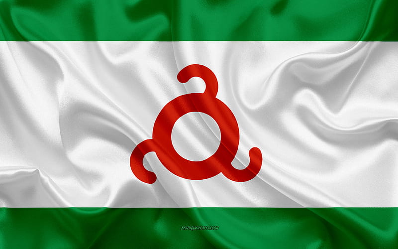 Flag of Ingushetia silk flag, Federal subjects of Russia, Ingushetia flag, Russia, silk texture, Ingushetia Republic, Russian Federation, HD wallpaper