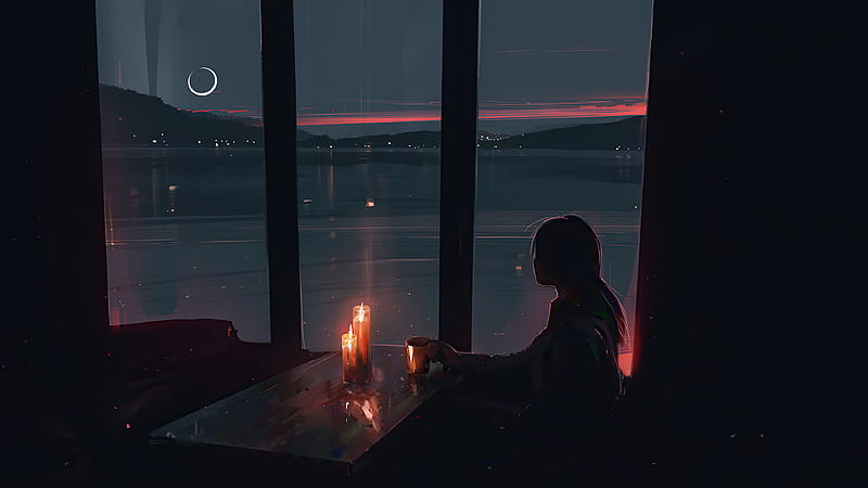 Candle Light Dinner Houseboat, artist, artwork, digital-art, artstation, HD wallpaper