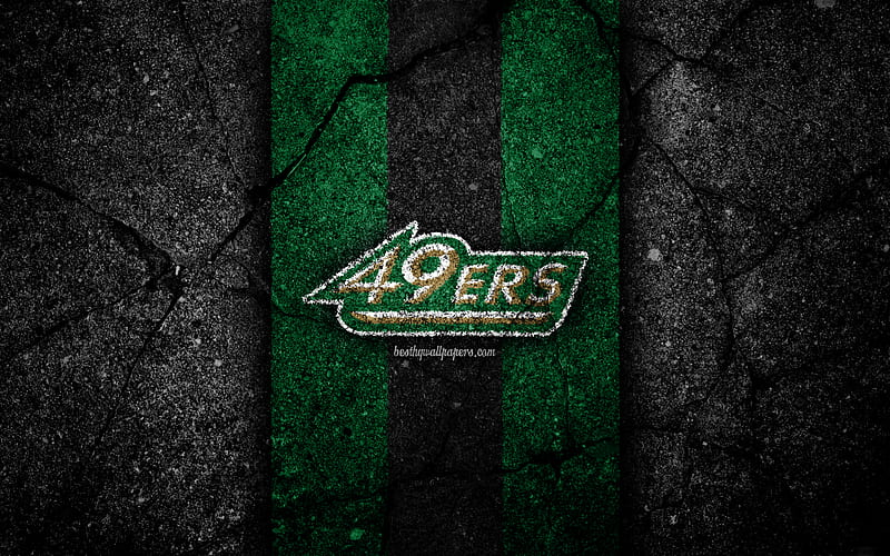 Charlotte 49ers american football team, NCAA, green black stone, USA, asphalt texture, american football, Charlotte 49ers logo, HD wallpaper