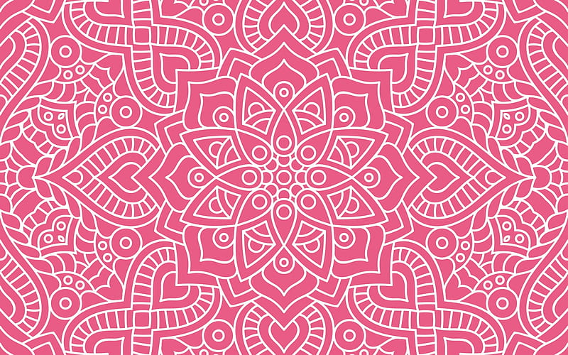 Texture, pattern, flower, mosaic, paper, white, pink, HD wallpaper