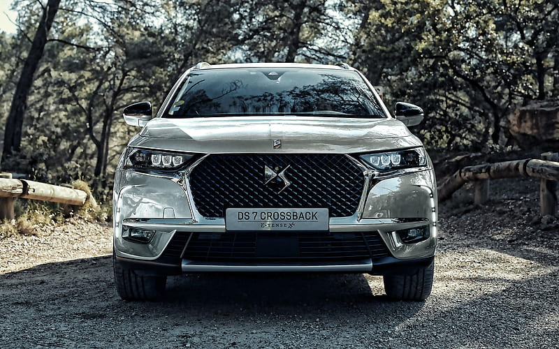 DS 7 Crossback E-Tense, 2019, Plug-In Hybrid, exterior, front view, luxury SUV, new white DS 7 Crossback, french cars, Citroen, HD wallpaper