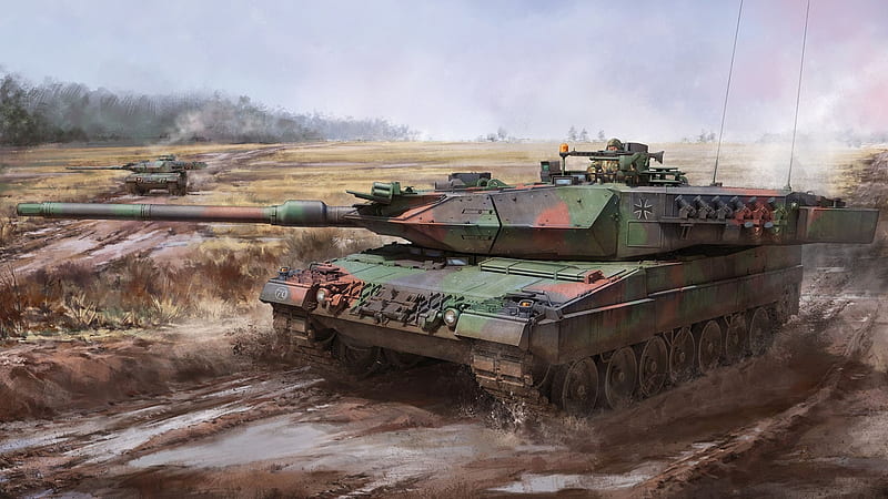 leopard 2, artwork, tank, Vehicle, HD wallpaper