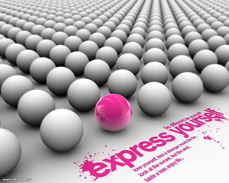 express yourself, especial, white, balls, HD wallpaper