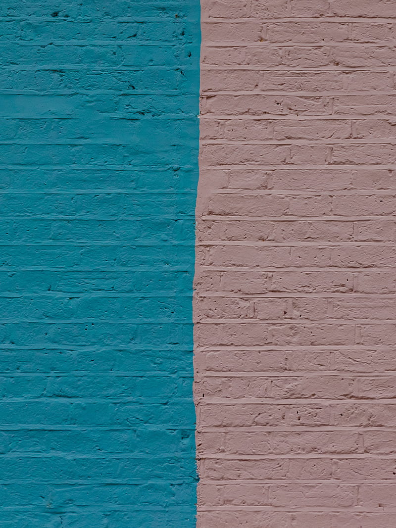 wall, paints, blue, pink, texture, HD phone wallpaper