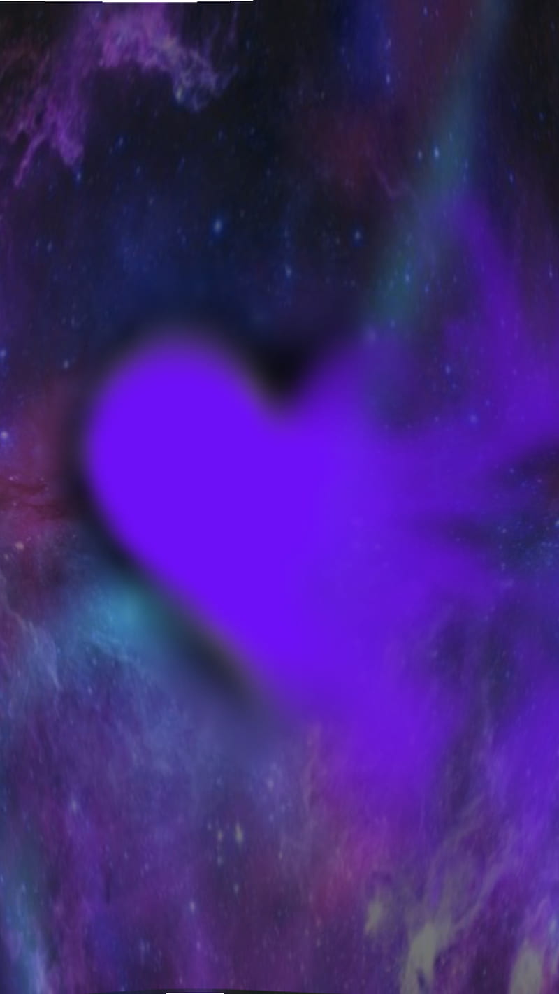 Misty heart, black, blue, broken, galaxy, pink, purple, space, star, stars, HD phone wallpaper