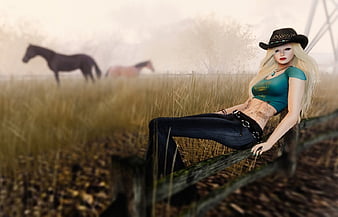 Brown haired cowgirl with tattoos by huntingthehunter55 on DeviantArt