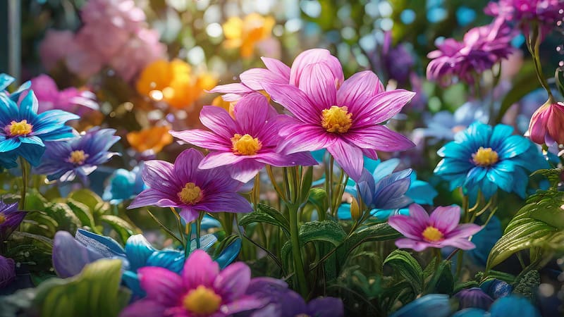 Flowers with delicate colors, garden, beautiful, soft, pink, park, delicate, fragrance, leaves, daisies, colorful, scent, HD wallpaper