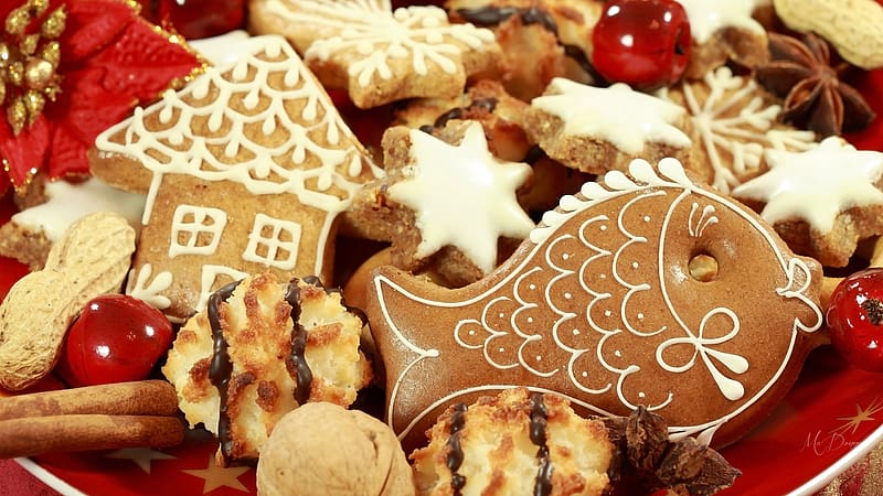 Cookies for Christmas, bisquits, holiday, Christmas, Xmas, sweets, apple, food, cookies, baked, HD wallpaper