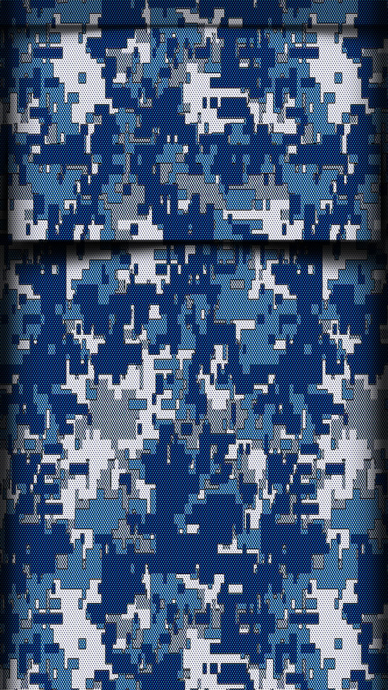 Blue Camo Edge, 929, camouflage, cool, digital, dock, navy, theme, HD phone wallpaper