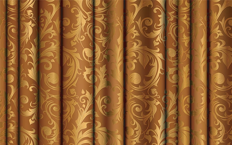 Brown Fabric, pattern, gold, fabric, texture, HD wallpaper