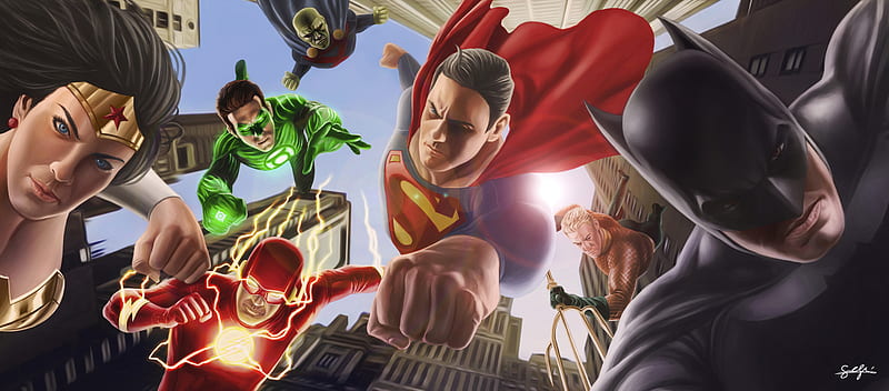 Justice League Artwork , justice-league, artwork, superheroes, artist, HD wallpaper