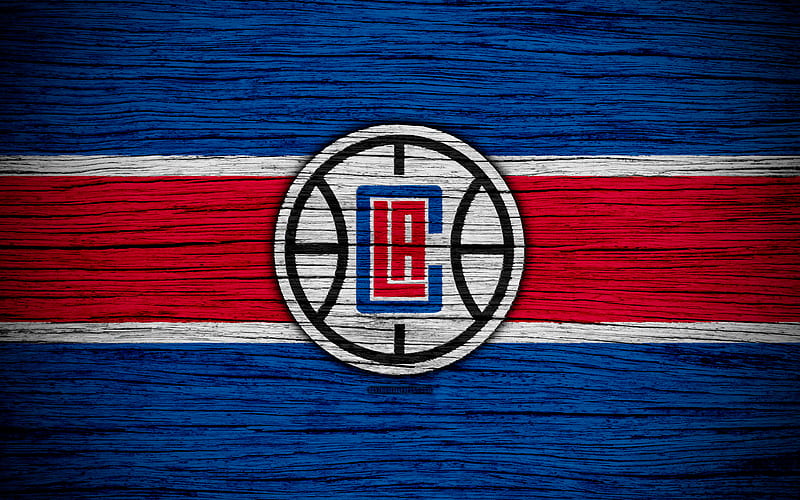 Los Angeles Clippers, NBA, wooden texture, LA Clippers, basketball, Western Conference, USA, emblem, basketball club, Los Angeles Clippers logo, HD wallpaper