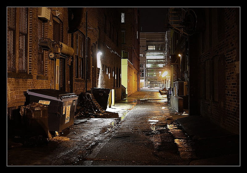 Beware the Alley, spooky, dark, buildings, access road, other, HD wallpaper