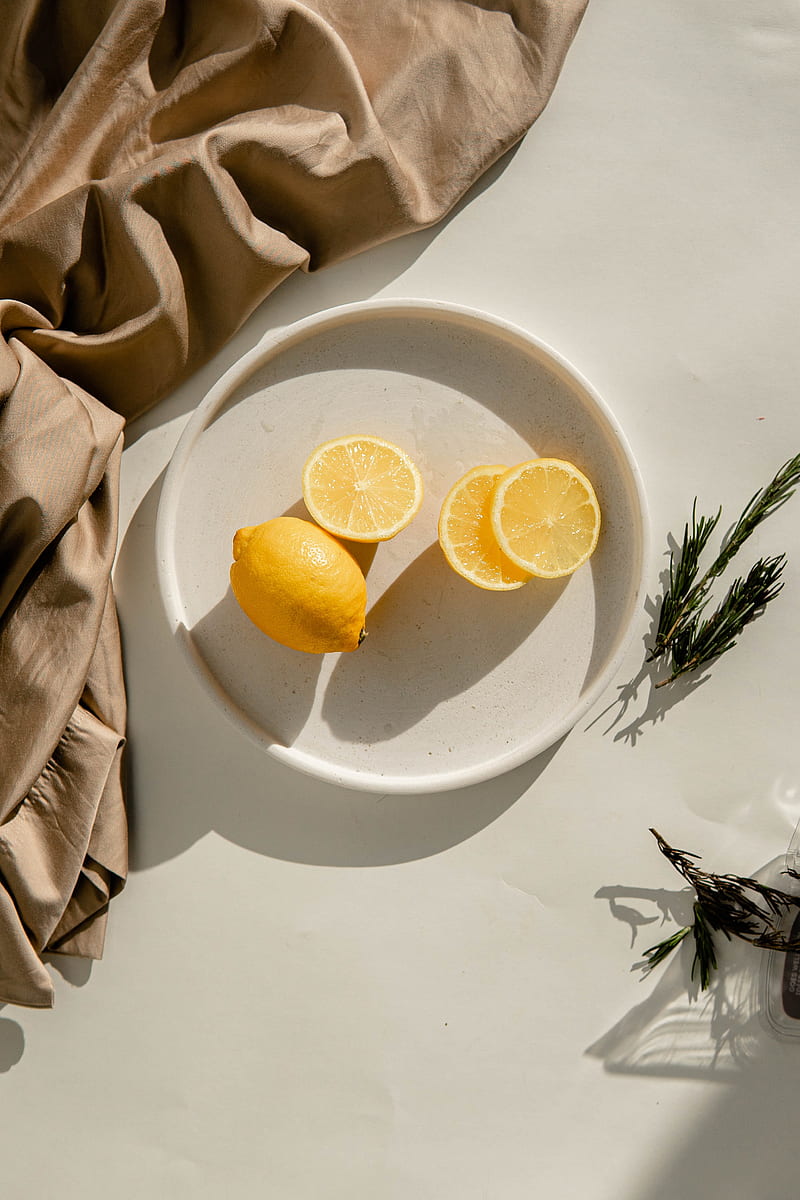 lemon, fruit, citrus, slices, bowl, HD phone wallpaper