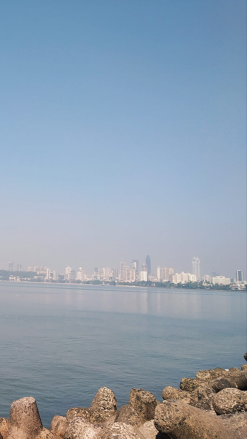 Marine Drive, mumbai, rock, sea, shore, water, HD phone wallpaper