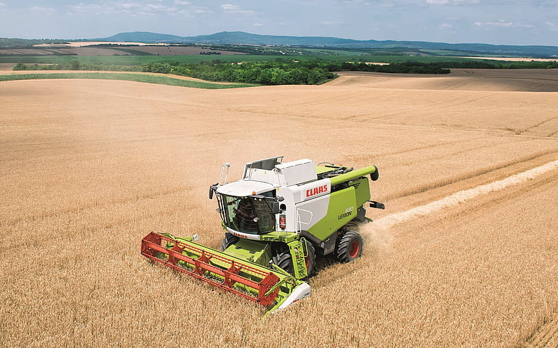Claas Lexion 630, combine, harvesting, agricultural machinery, wheat, Claas, HD wallpaper