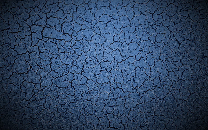 blue texture with cracks, blue ground, blue creative texture, cracks, art, HD wallpaper