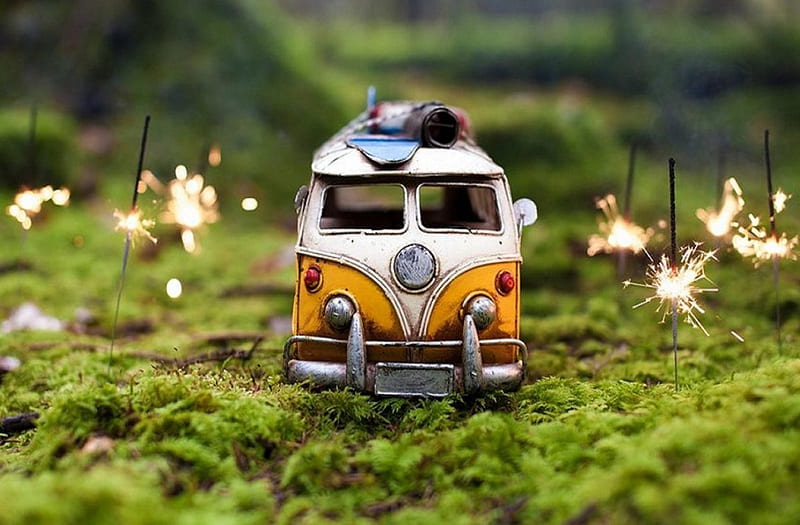 Toy Car, toy, cute, forest, lovely, HD wallpaper