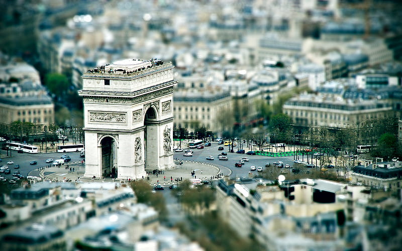 Le Petit Arc de Triomph e Paris, architecture, traffic, monuments, people, paris, HD wallpaper