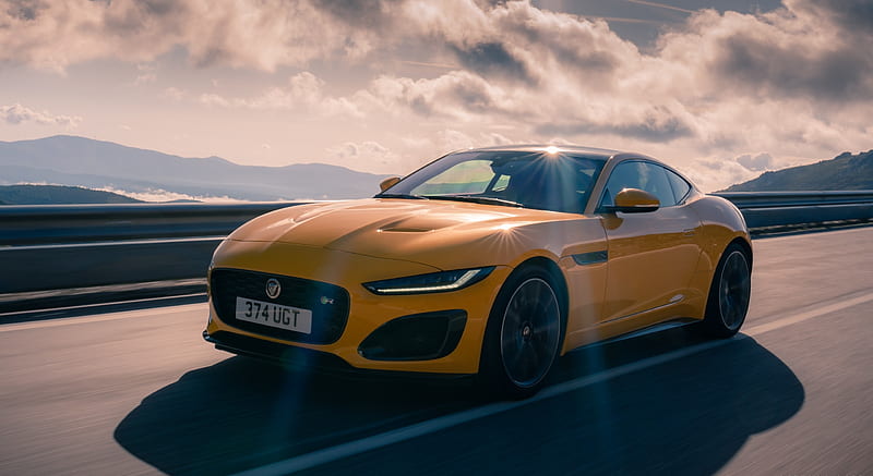 2021 Jaguar F-TYPE R Coupe AWD (Color: Sorrento Yellow) - Front Three-Quarter , car, HD wallpaper