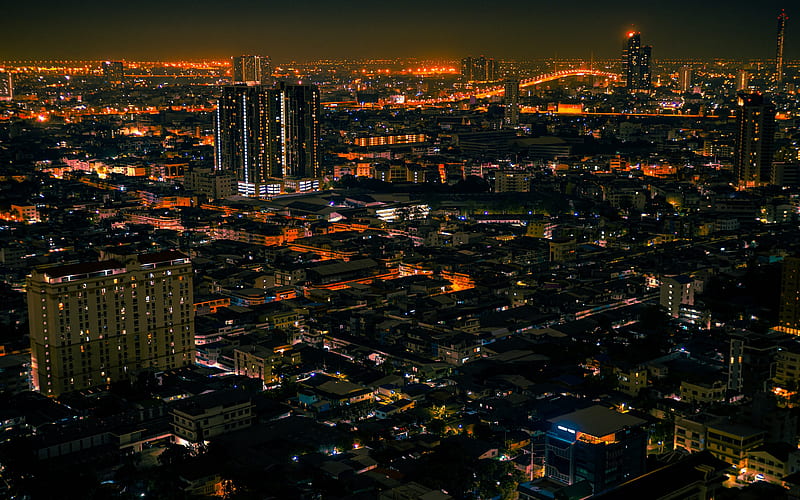 Bangkok, night, buildings, metropolis, Bangkok cityscape, Bangkok skyline,  Thailand, HD wallpaper | Peakpx