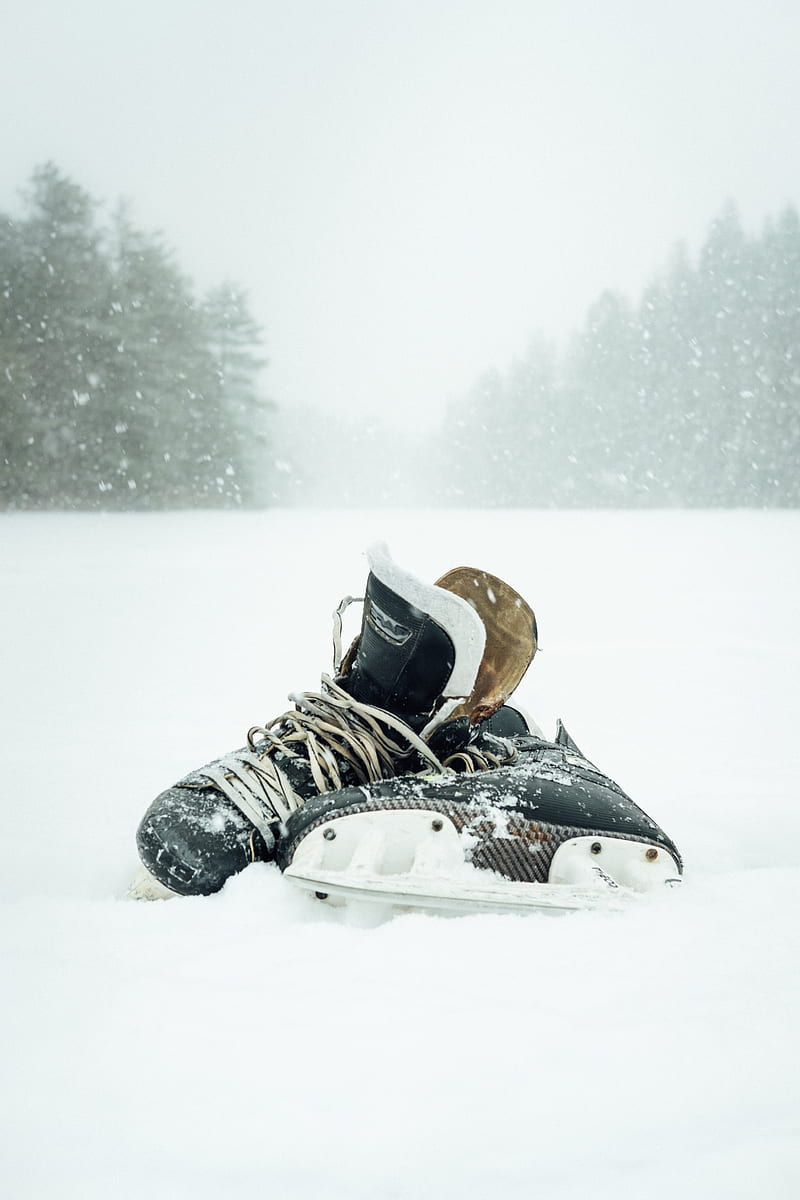 skates, snow, snowfall, winter, HD phone wallpaper