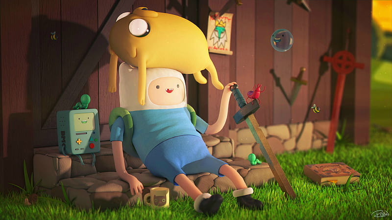 Adventure Time, adventure-time, tv-shows, animated-tv-series, artwork, finn-the-human, jake-the-dog, HD wallpaper