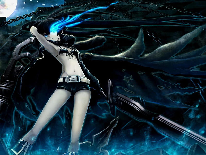 Black Rock Shooter Anime Folder Icon, Bars Project female animated  character transparent background PNG clipart | HiClipart