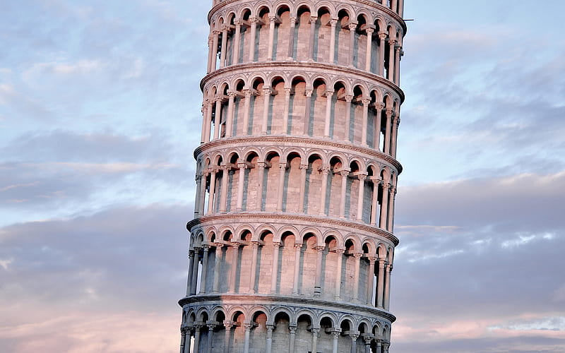 Leaning Tower bell tower, italian landmarks, Pisa, Italy, Europe, HD wallpaper