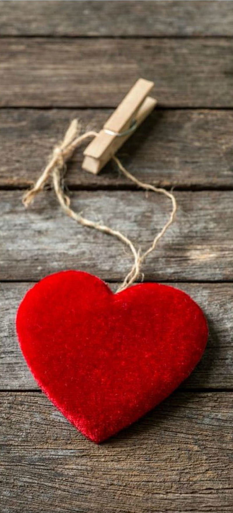 heart, clip, grateful, red, rope, wood, you, HD phone wallpaper