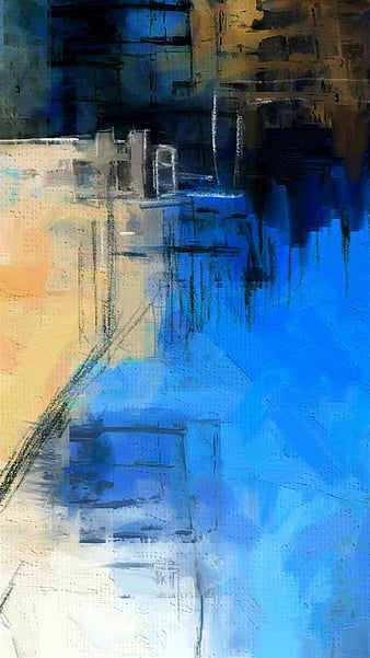 Blue Illust, abstract, art, paint, HD phone wallpaper | Peakpx