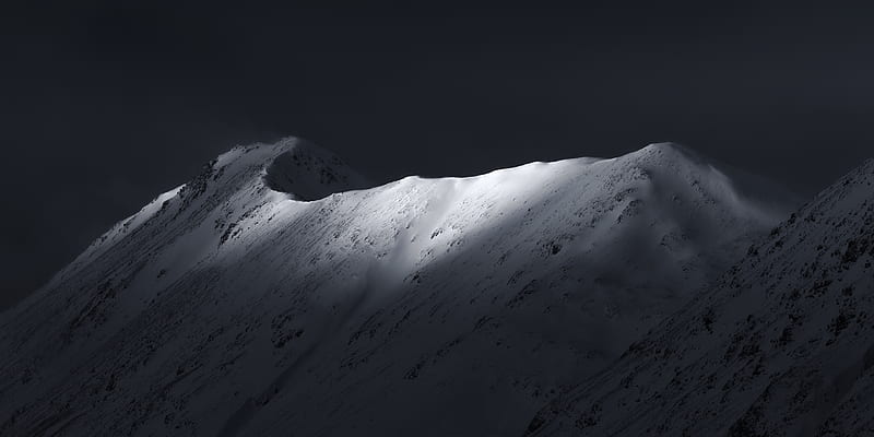 Dark Night Mountains , snow, mountains, nature, HD wallpaper