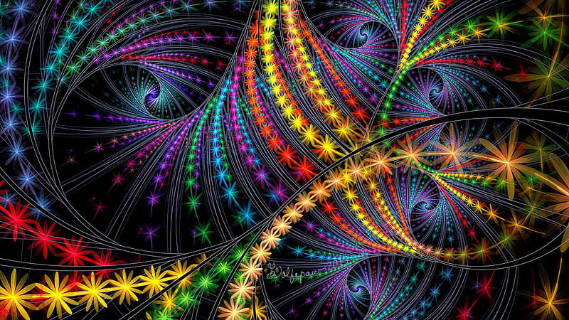 Colorful Trippy Fractal Abstract, HD wallpaper