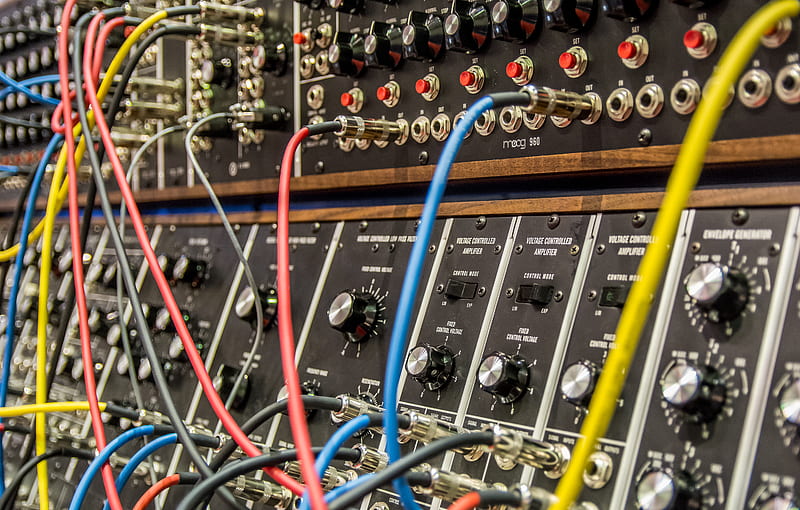 several wires in audio mixers, HD wallpaper
