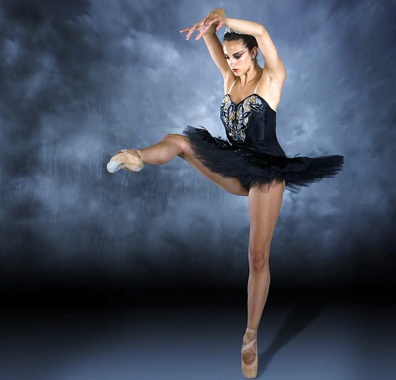 Keep on your toes, ballerina, tutu, ballet, black, stage, dance, HD wallpaper