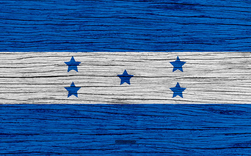 Flag of Honduras North America, wooden texture, Honduran flag, national symbols, Honduras flag, art, Honduras, HD wallpaper