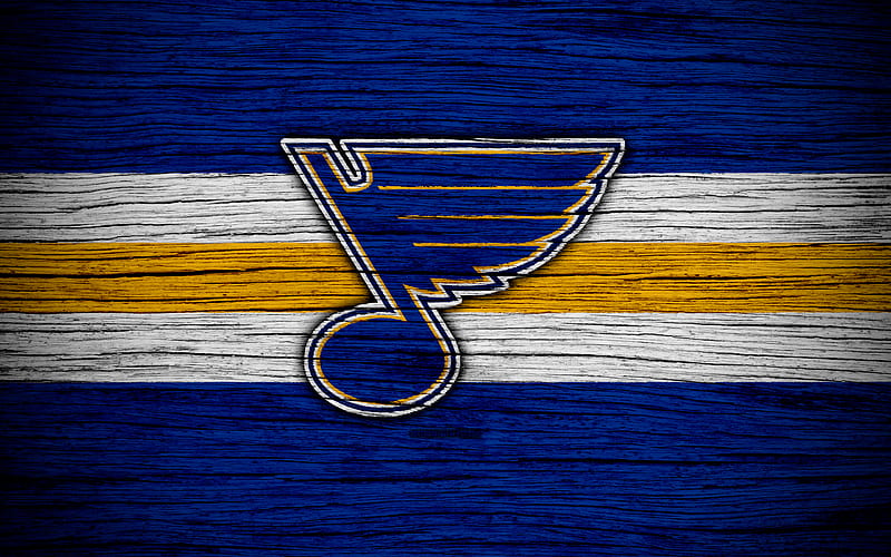 St Louis Blues NHL, hockey club, Western Conference, USA, logo, wooden texture, hockey, Central Division, HD wallpaper