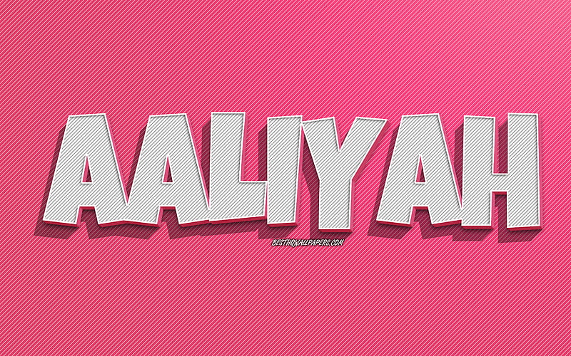 Aaliyah, pink lines background, with names, Aaliyah name, female names, Aaliyah greeting card, line art, with Aaliyah name, HD wallpaper