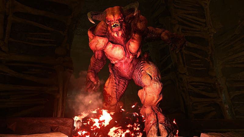 Doom, Monster, Video Game, Horror, Doom (2016), Baron Of Hell, HD wallpaper
