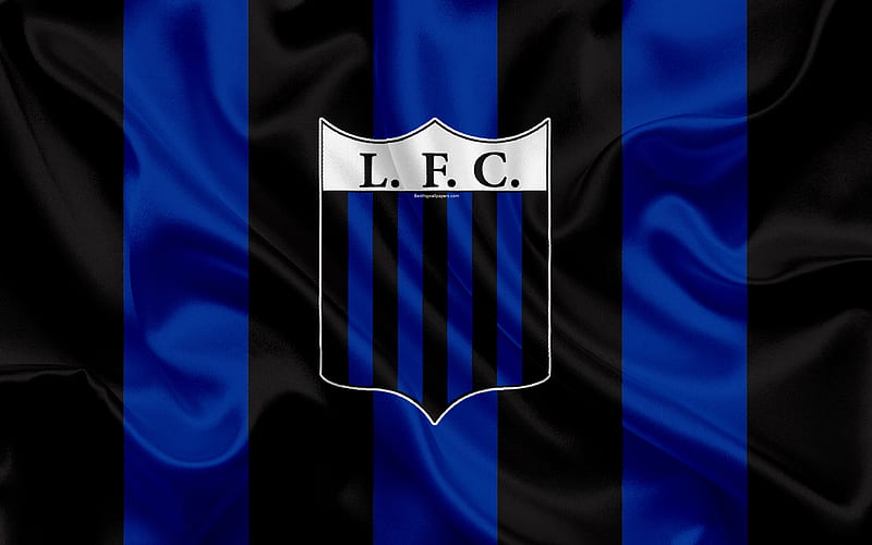 Liverpool Montevideo FC Uruguayan football club, silk texture, logo, emblem, blue black flag, Montevideo, Uruguay, Uruguayan Primera Division, football, HD wallpaper