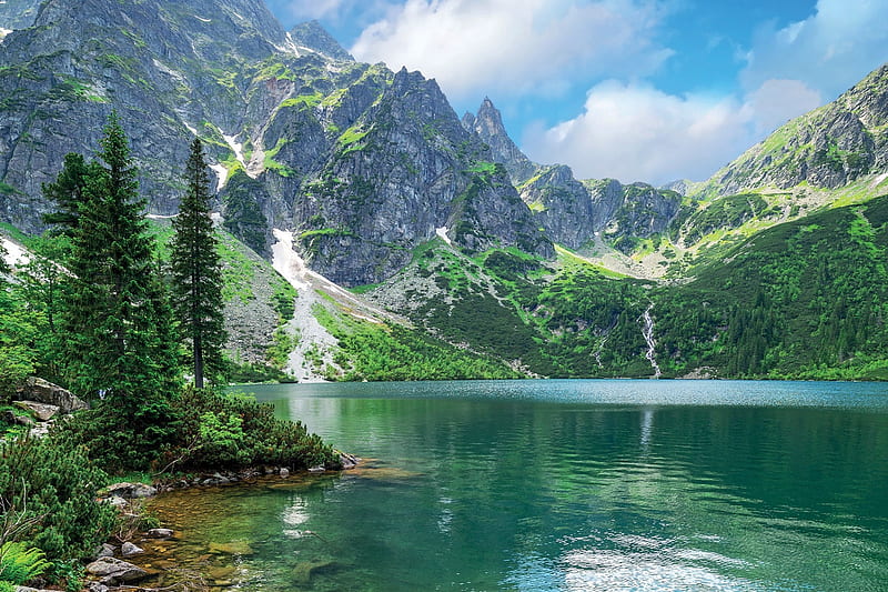 Mountain Lake In Summer, HD wallpaper