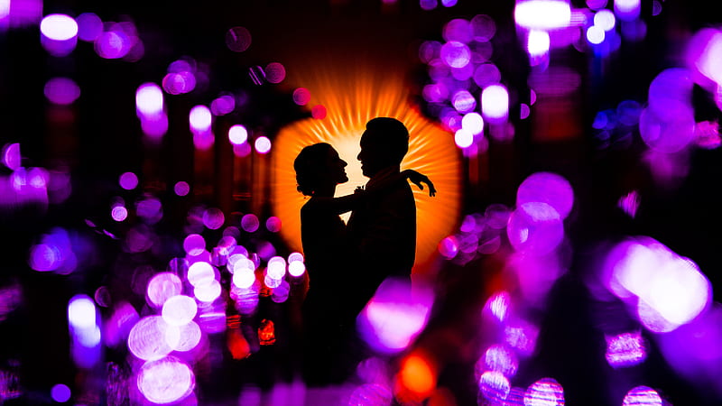 Couple Love Silhouette, couple, dancing, love, silhouette, artist, artwork, digital-art, HD wallpaper